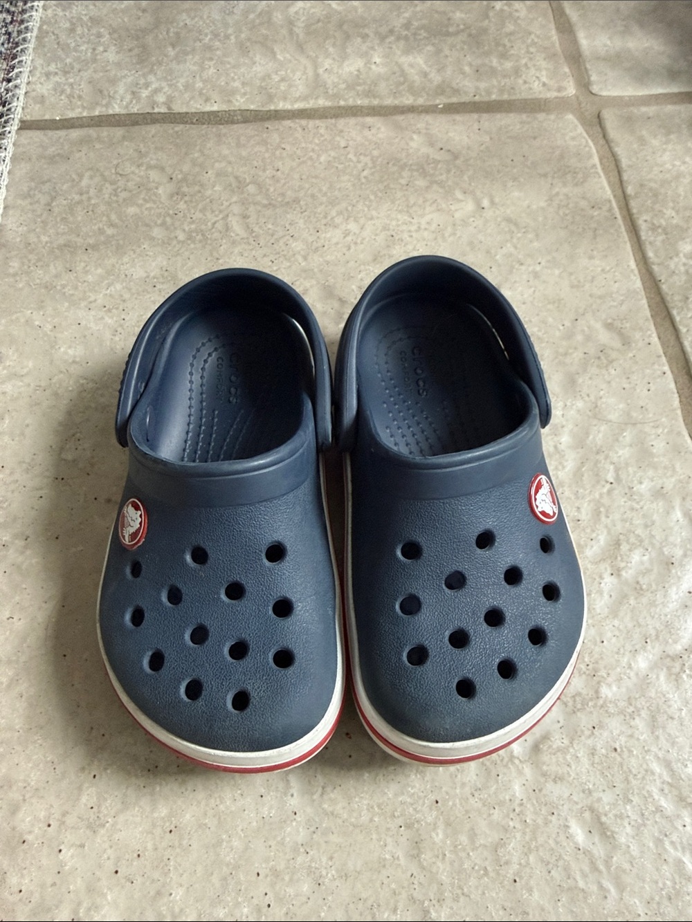 Kids Navy Clog Shoes with Red Accent - Classic Comfort